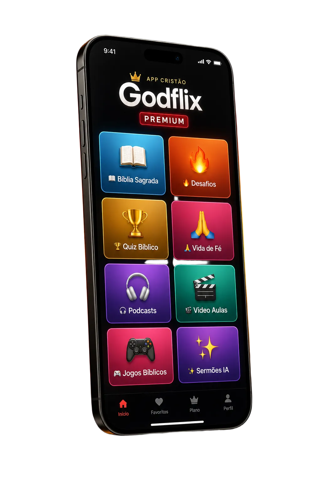 App Cristão Godflix no celular